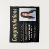 Grad Congrats! Aangepaste afstudeer muur Tapijt Wandkleed (Voorkant)