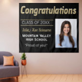 Grad Congrats! Aangepaste graduatie wandkleed