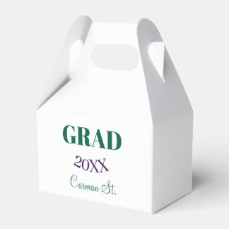 grad congrats green purple bold year 20XX graduate Bedankdoosjes