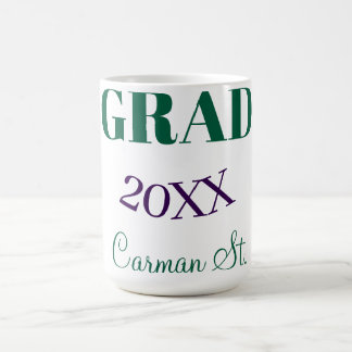 grad congrats green purple bold year 20XX graduate Koffiemok