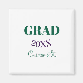grad congrats green purple bold year 20XX graduate Magneet