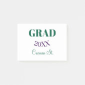 grad congrats green purple bold year 20XX graduate Post-it® Notes (Voorkant)