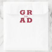Grad Crimson op Wit Vierkante Sticker (Tas)