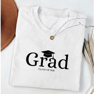 grad eenvoudig zwart wit afstuderen  t-shirt