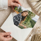 Grad Era Script Minimaal Elegante Afstudeerfoto Aankondiging