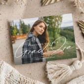 Grad Era Script Minimal Elegant Graduation Photo Aankondiging