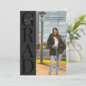 Grad Feest 1- Verticale Foto Uitnodiging (Staand voorkant)