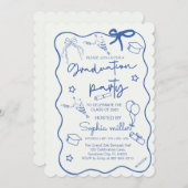 Grad Feest Retro Uitnodiging Klas van 2025,Whimsic (Voorkant / Achterkant)