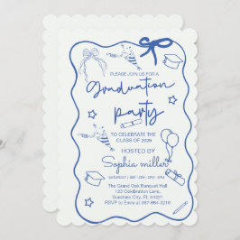 Grad Feest Retro Uitnodiging Klas van 2025,Whimsic