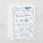 Grad Feest Retro Uitnodiging Klas van 2025,Whimsis (Voorkant)