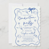 Grad Feest Retro Uitnodiging Klas van 2025,Whimsis (Voorkant)