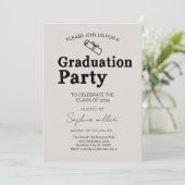 Grad Feest Uitnodiging Klas van 2025,Minimale grad (Staand voorkant)