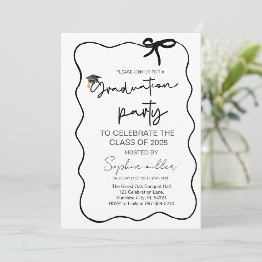 Grad Feest Uitnodiging Klas van 2025,Whimische Str (Staand voorkant)