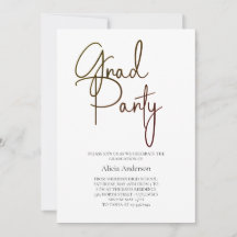 Grad Feest Uitnodiging | Laga Lettertype Zwart Wit