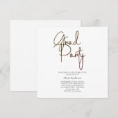 Grad Feest Uitnodiging | Laga Lettertype Zwart Wit (Voorkant / Achterkant)