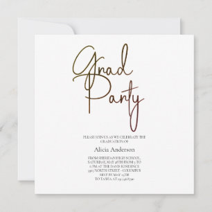 Grad Feest Uitnodiging Laga Lettertype Zwart Wit