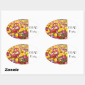 GRAD-feeststickers Tulp Bloemen Afstuderen Ovale Sticker (Vel)
