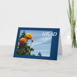 GRAD felicitaties kaarten Blauwe Lucht Oranje Roos