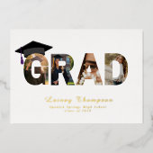 GRAD Folie Typografie 4 Afbeelding Afstuderen Uitnodiging (Voorkant)