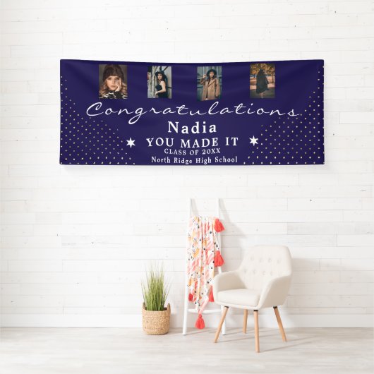 Grad Foto Collage Banner - Aangepast Feestbord (Insitu)