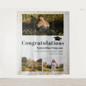 Grad Foto Collage Fotohokje Afstudeerbackdrop Wandkleed (Voorkant)