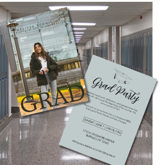 GRAD Foto Feest Groene Grijze Uitnodiging