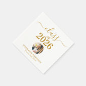 Grad Foto Klas van 2026 Gouden Script Afstuderen Servet (Hoek)