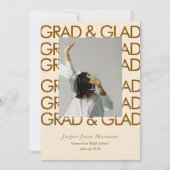 Grad & Glad 2026 Photo Minimal Graduation  Kaart (Voorkant)