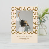 Grad & Glad 2026 Photo Minimal Graduation  Kaart (Staand voorkant)