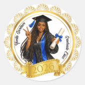 Grad Goud Ronde Sticker (Voorkant)