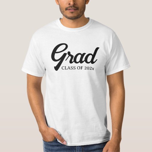 Grad graduate personalized year custom text t-shirt (Voorkant)