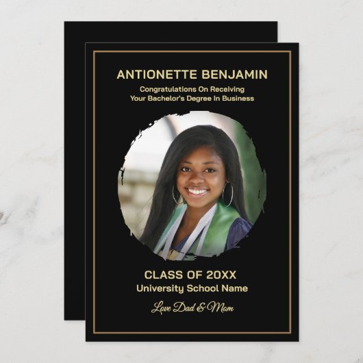 Grad Graduate Photo Graduation Card (Voorkant / Achterkant)