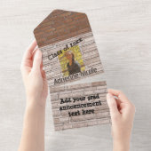 Grad Graffiti Foto op Stenen Muur  All In One Uitnodiging (Afscheurbaar)