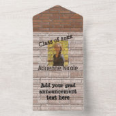 Grad Graffiti-foto op stenen muur  All In One Uitnodiging (Binnen)