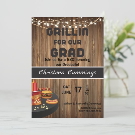 Grad & Grill Afstudeerbarbecue Kaart (Staand voorkant)