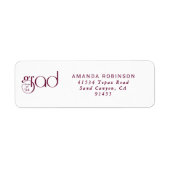 Grad Klasse '26 Maroon Typografie Retouradres Etiket (Voorkant)