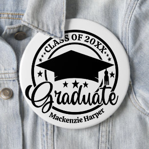 Grad Knop Speld - Aangepaste Naam Gepersonaliseerd Ronde Button 6,0 Cm