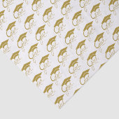 Grad Modern Gouden Afstudeerhoed Tissuepapier (Detail)