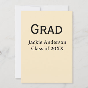 Grad naam in vet letter klas van 20XX geel pastel  Kaart