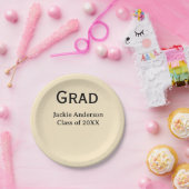 Grad naam in vet letter klas van 20XX geel pastel Papieren Bordje (Feest)