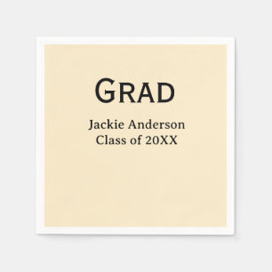 Grad naam in vet letter klas van 20XX geel pastel Servet