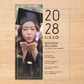 Grad Party Custom Photo Acryl Uitnodigingen (Voorkant)