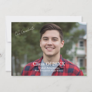 Grad Party Foto Calligrafie Persoonlijk Bedankkaart