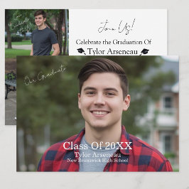 Grad Party Foto Calligrafie Persoonlijk Bedankkaart