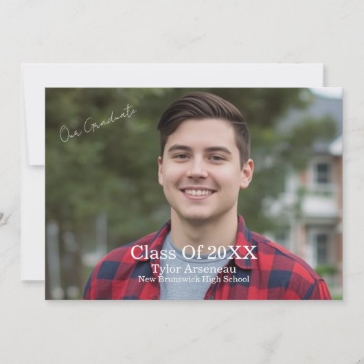 Grad Party Photo Calligraphy Personalize Bedankkaart (Voorkant)