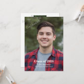  Grad Party  Photo Invitation Personalize Kaart (Voorkant / Achterkant in situ)