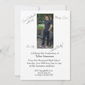  Grad Party  Photo Invitation Personalize Kaart (Achterkant)