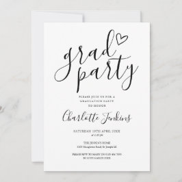 Grad Party Script Heart Afstudeerfeest Kaart
