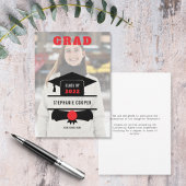 Grad Photo Cap Red Black 2022 Graduation Aankondiging