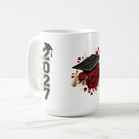 Grad Rode Rozen Koffiemok (Voorkant links)